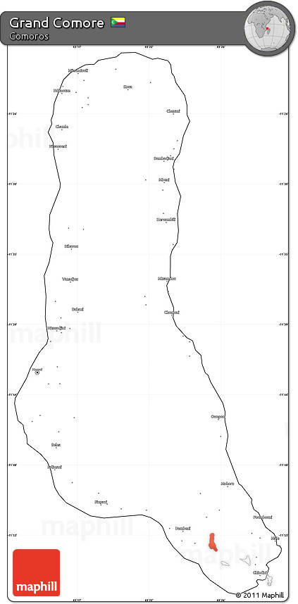 Blank Simple Map of Grand Comore