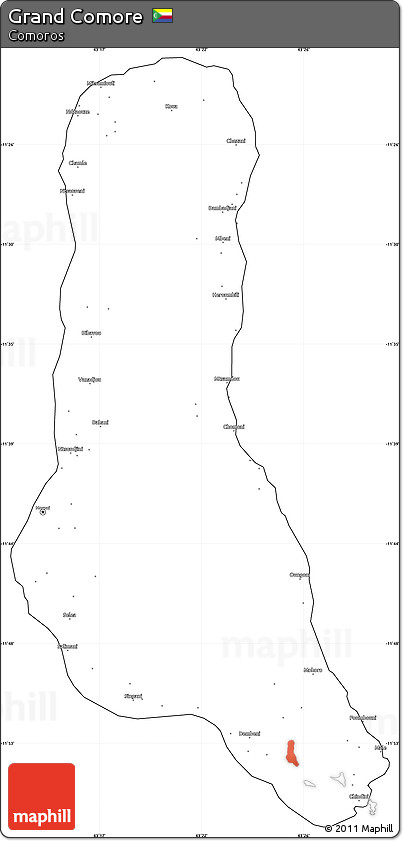 Blank Simple Map of Grand Comore