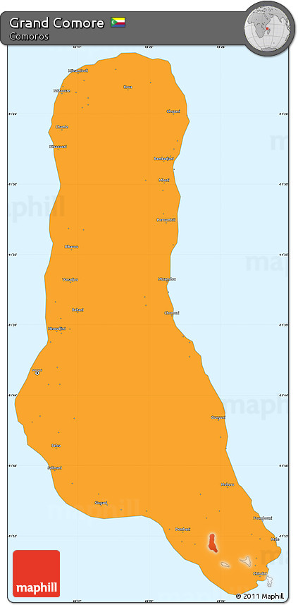 Political Simple Map of Grand Comore
