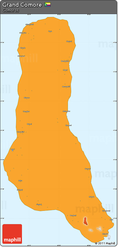 Political Simple Map of Grand Comore