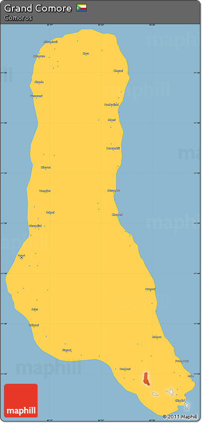 Savanna Style Simple Map of Grand Comore