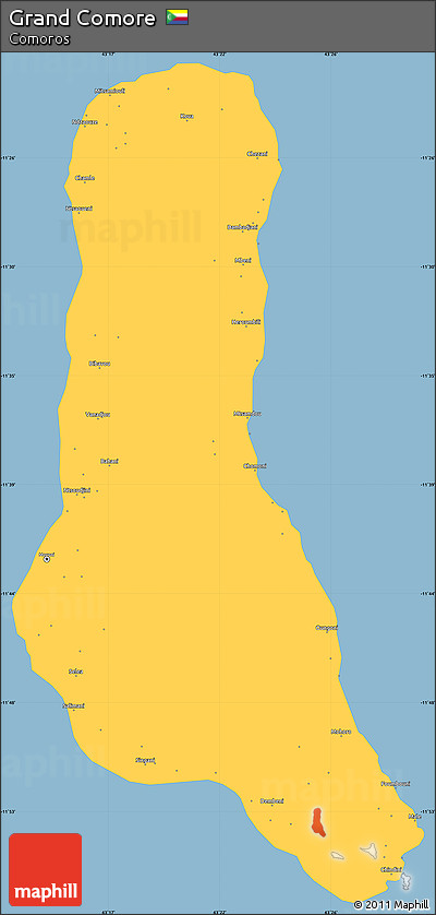Savanna Style Simple Map of Grand Comore