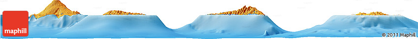 Political Horizon Map of Comoros, shaded relief outside