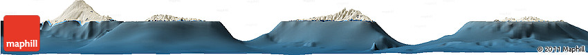 Shaded Relief Horizon Map of Comoros, darken