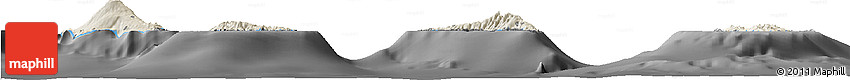Shaded Relief Horizon Map of Comoros, darken, desaturated