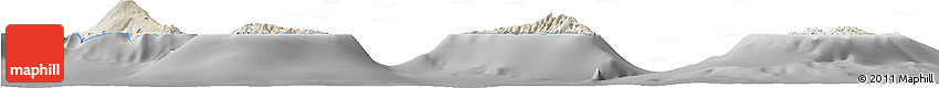 Shaded Relief Horizon Map of Comoros, desaturated