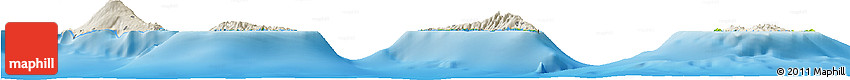 Shaded Relief Horizon Map of Comoros, physical outside