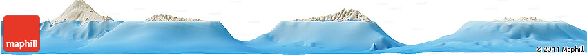 Shaded Relief Horizon Map of Comoros, semi-desaturated, land only