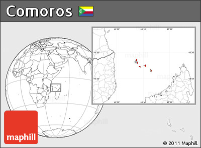 Blank Location Map of Comoros
