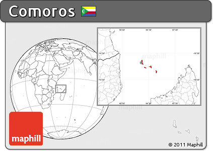 Blank Location Map of Comoros