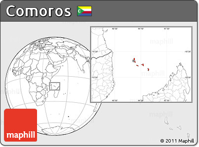 Blank Location Map of Comoros