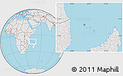 Gray Location Map of Comoros, lighten, desaturated, land only