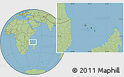 Satellite Location Map of Comoros, savanna style outside