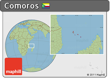 Savanna Style Location Map of Comoros