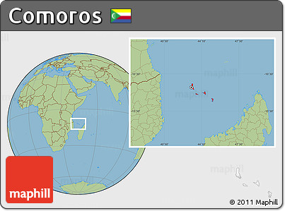 Savanna Style Location Map of Comoros