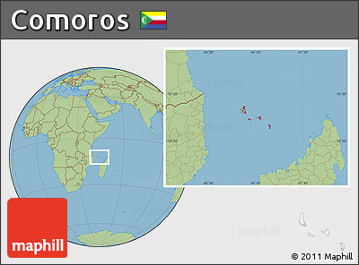 Savanna Style Location Map of Comoros