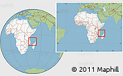 Savanna Style Location Map of Comoros, highlighted continent, within the entire continent
