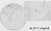 Savanna Style Location Map of Comoros, lighten, desaturated, hill shading