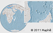 Savanna Style Location Map of Comoros, lighten, desaturated, land only, hill shading