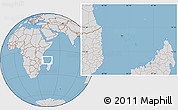 Savanna Style Location Map of Comoros, lighten, desaturated, land only