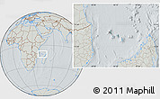 Savanna Style Location Map of Comoros, lighten, semi-desaturated, hill shading