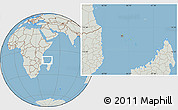 Savanna Style Location Map of Comoros, lighten, semi-desaturated, land only