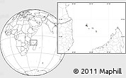 Shaded Relief Location Map of Comoros, blank outside