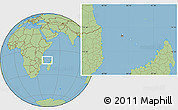 Shaded Relief Location Map of Comoros, savanna style outside