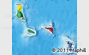 Flag Map of Comoros, political outside, flag centered