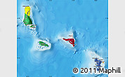 Flag Map of Comoros, political shades outside, flag centered