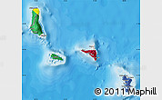 Flag Map of Comoros, single color outside, bathymetry sea, shaded relief sea