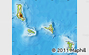 Physical Map of Comoros, political outside