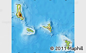 Physical Map of Comoros, political shades outside