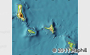 Physical Map of Comoros, satellite outside
