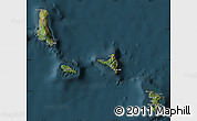 Satellite Map of Comoros, darken