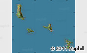 Satellite Map of Comoros, darken, semi-desaturated, land only