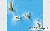 Satellite Map of Comoros, shaded relief outside