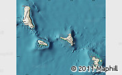 Shaded Relief Map of Comoros, single color outside, satellite sea