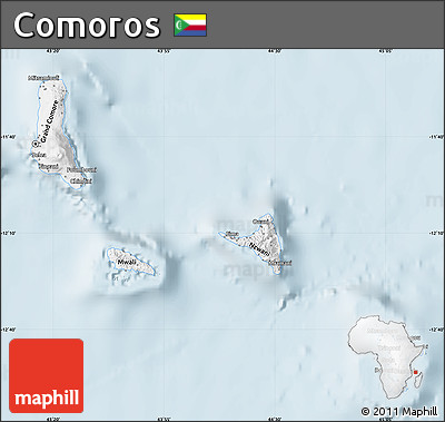 Silver Style Map of Comoros