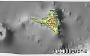 Physical 3D Map of Nzwani, darken, desaturated