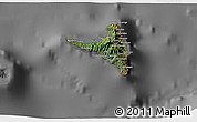 Satellite 3D Map of Nzwani, desaturated