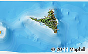 Satellite 3D Map of Nzwani, political outside