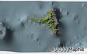 Satellite 3D Map of Nzwani, semi-desaturated