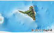 Satellite 3D Map of Nzwani, shaded relief outside