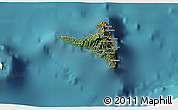 Satellite 3D Map of Nzwani, single color outside