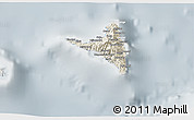 Shaded Relief 3D Map of Nzwani, lighten, semi-desaturated
