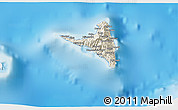 Shaded Relief 3D Map of Nzwani, single color outside