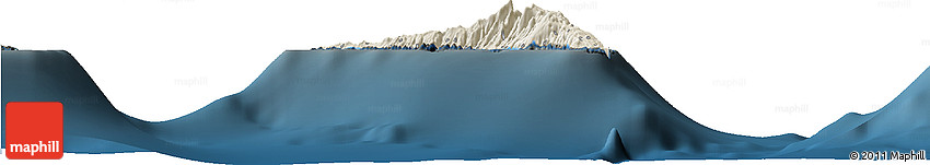 Shaded Relief Horizon Map of Nzwani, darken