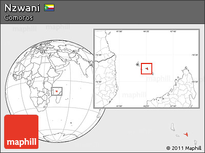 Blank Location Map of Nzwani