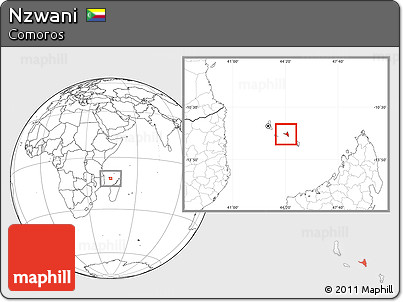 Blank Location Map of Nzwani